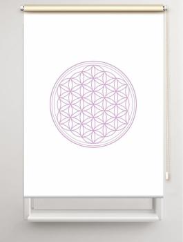 Rollo Blume des Lebens flieder blanco - Sichtschutz Extartiqe